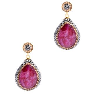 Soru Jewellery Ruby 18kt gold-plated earrings