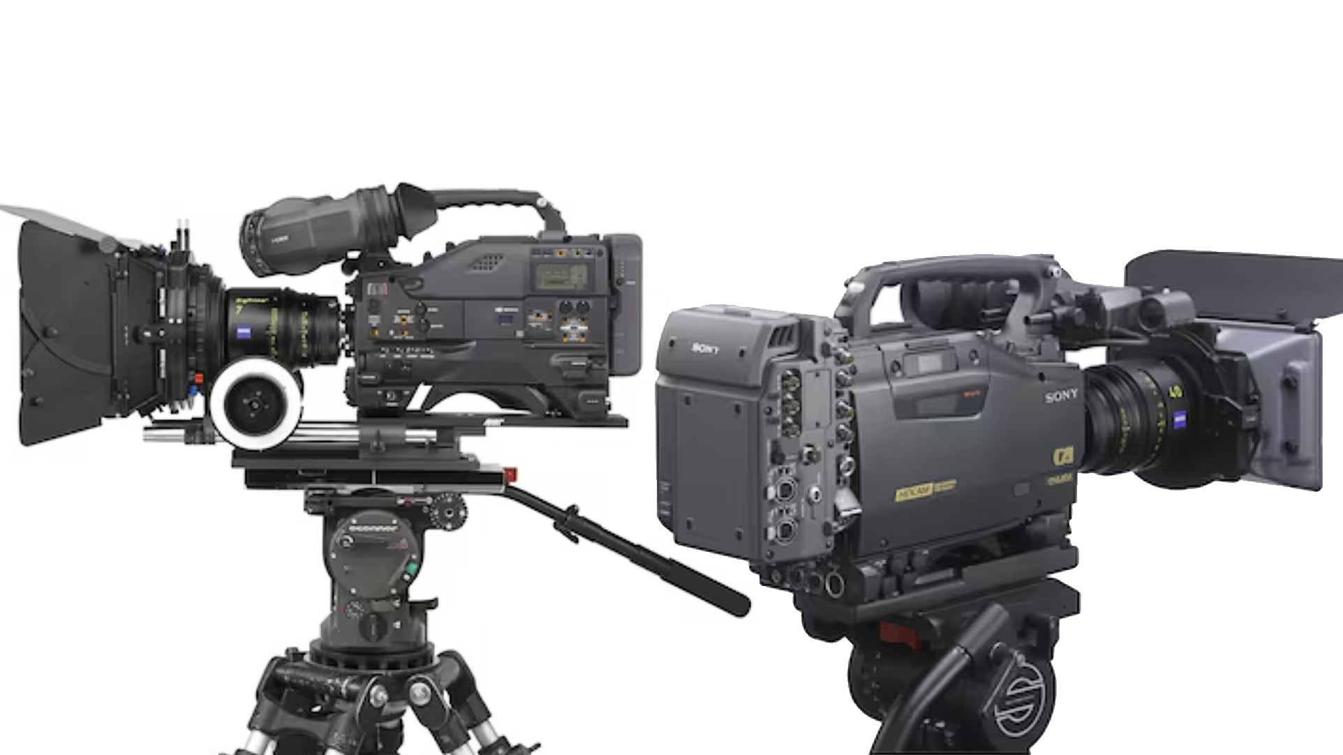Sony Cinealta HDW-F900 side and back view on white background
