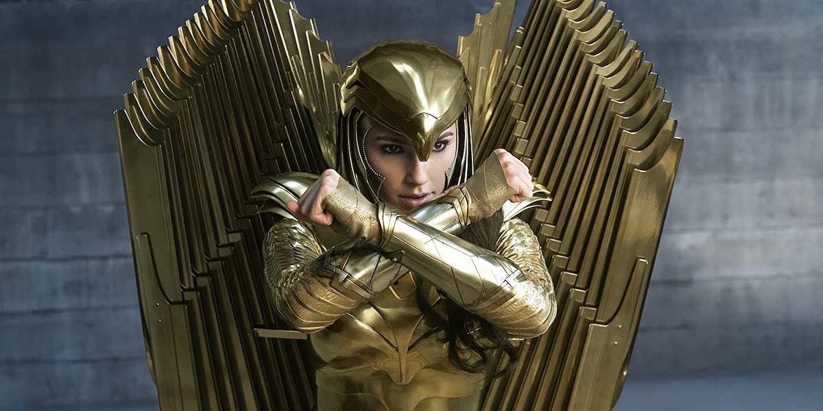 Gal Gadot in golden armor suit in Wonder Woman 1984