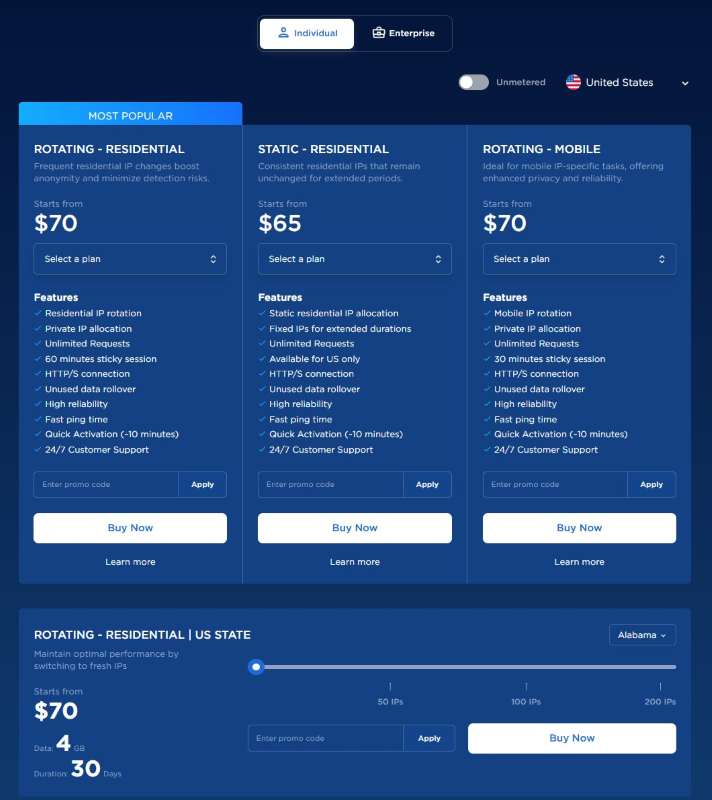 Live Proxies pricing