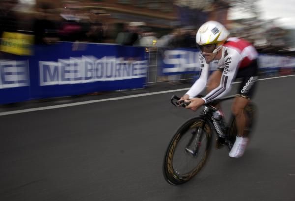 Time lord. Fabian Cancellara in typical pose.