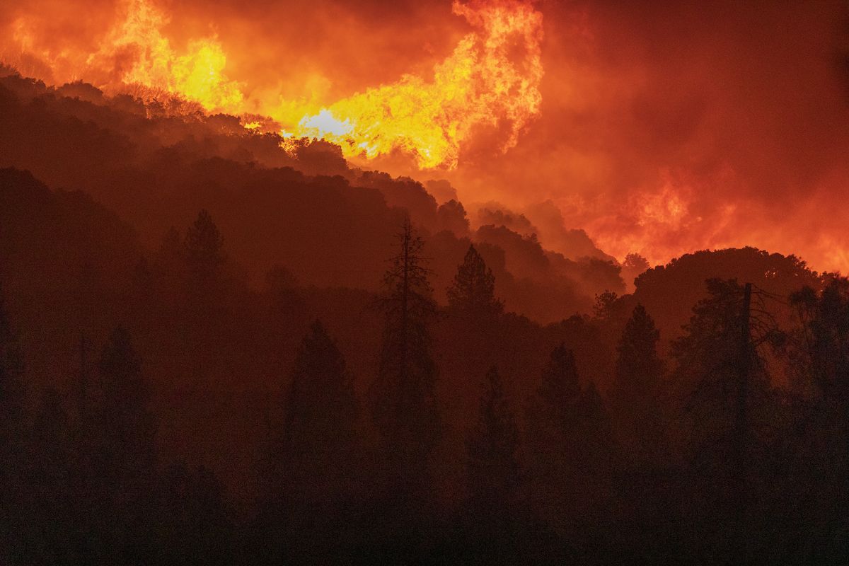 The Creek Fire rapidly moves near Shaver Lake, California on Tuesday (Sept. 8).