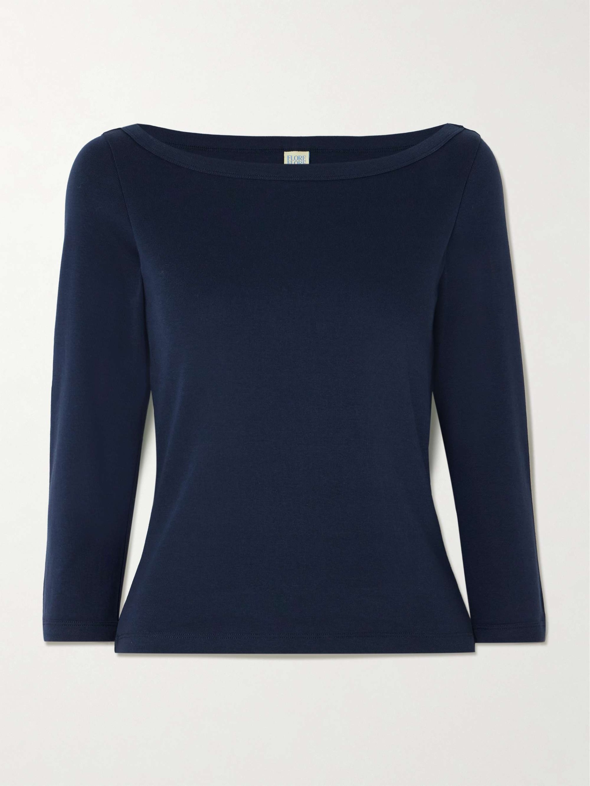 Steffi Ribbed Organic Cotton-Jersey T-Shirt