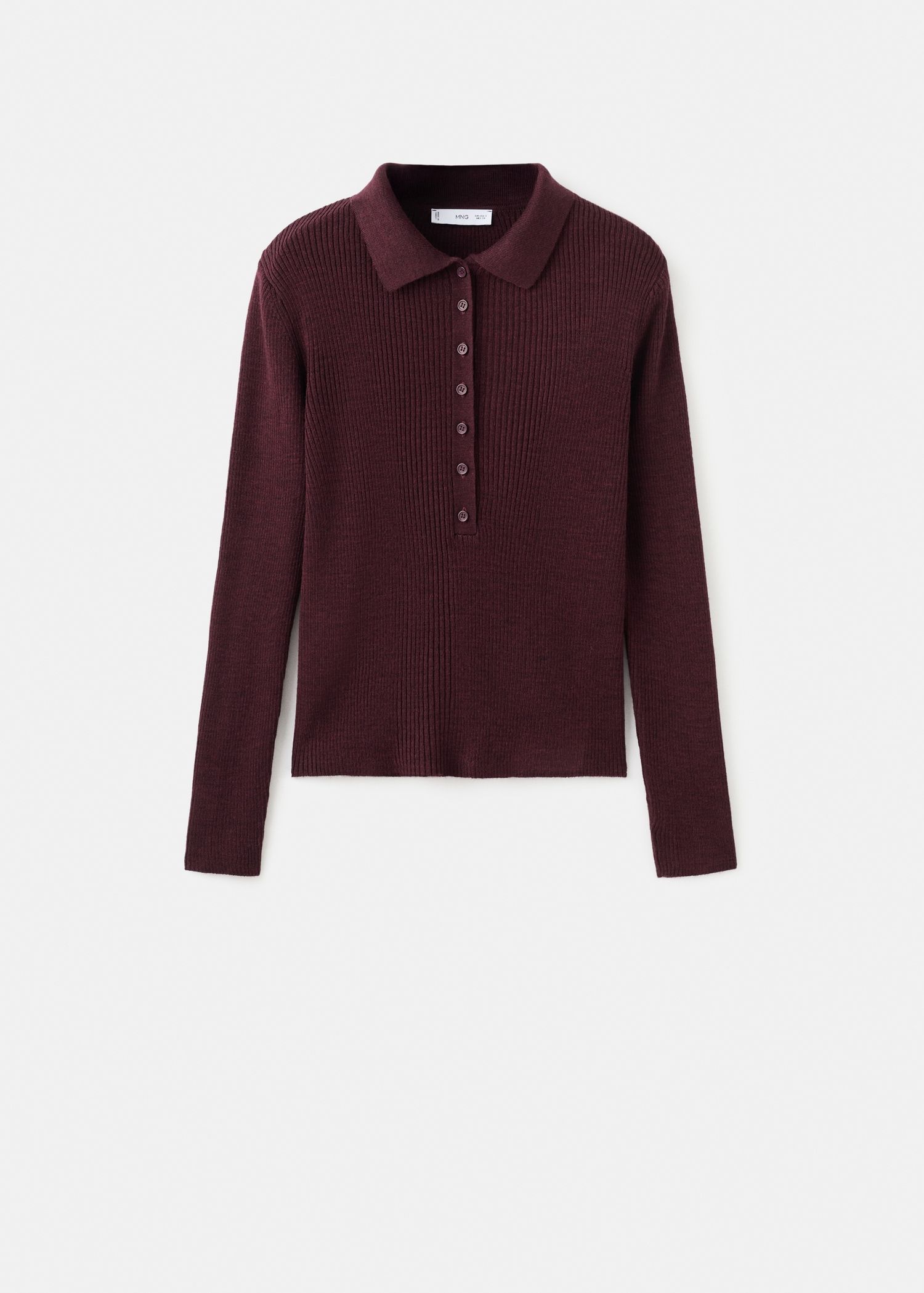 Polo-Neck Ribbed Sweater - Women | Mango Usa