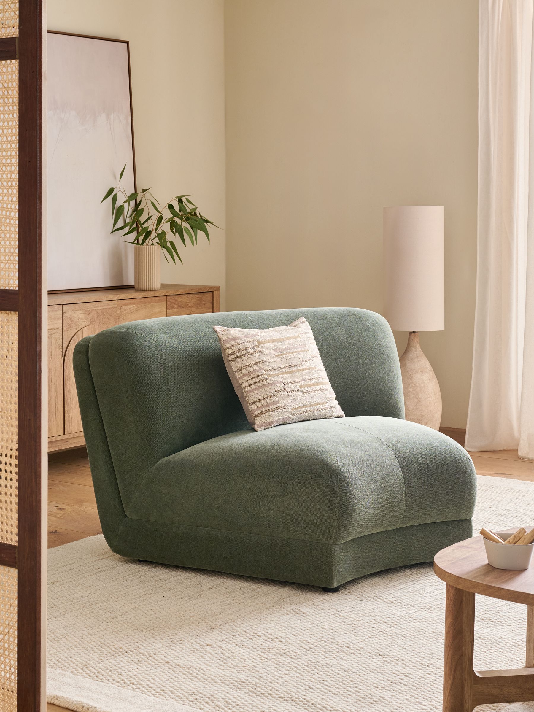 Soft Twill Forest Green Addison Modular Sofa Single Centre Piece - Size One