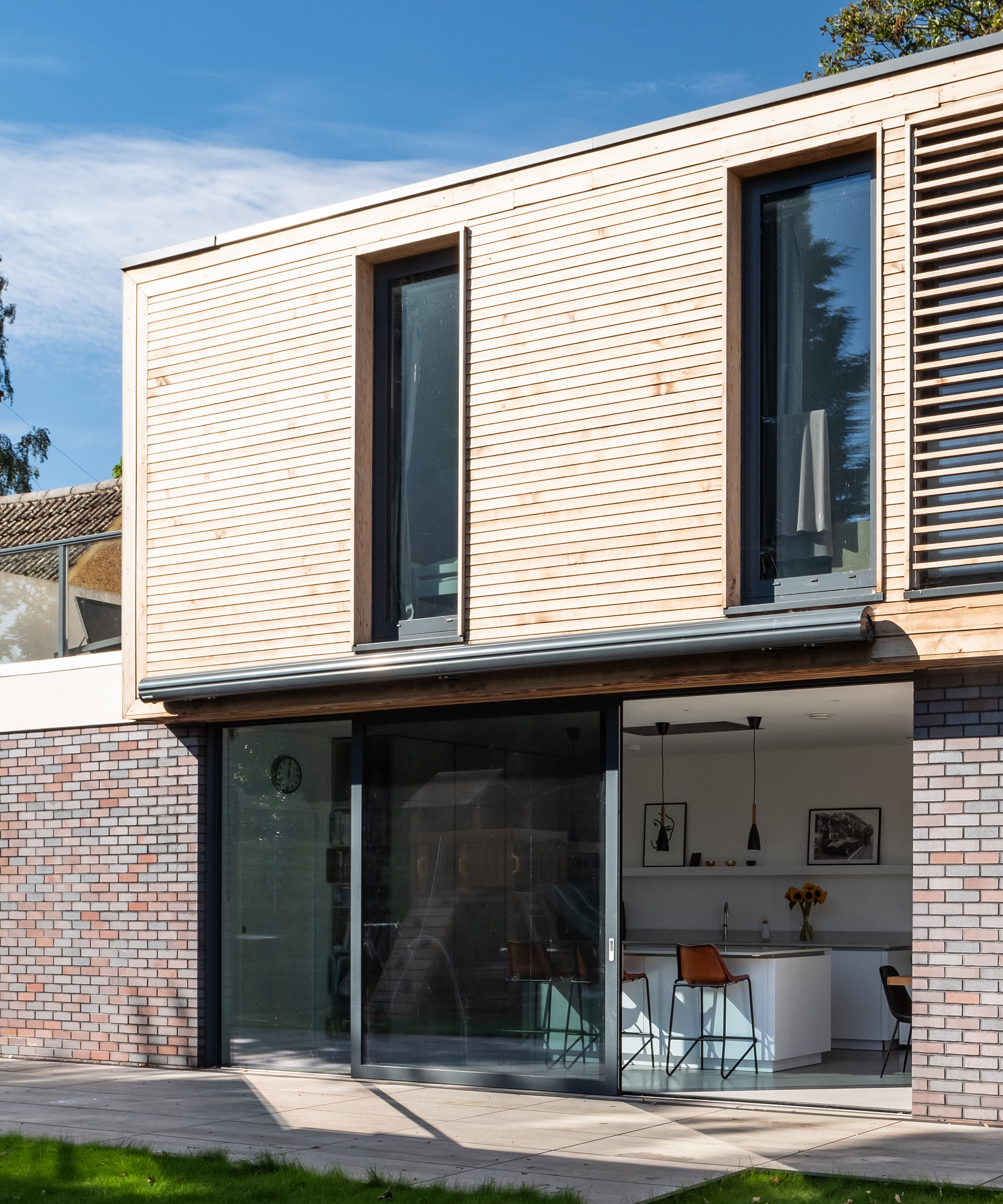 The exterior of a two storey contemporary self build home