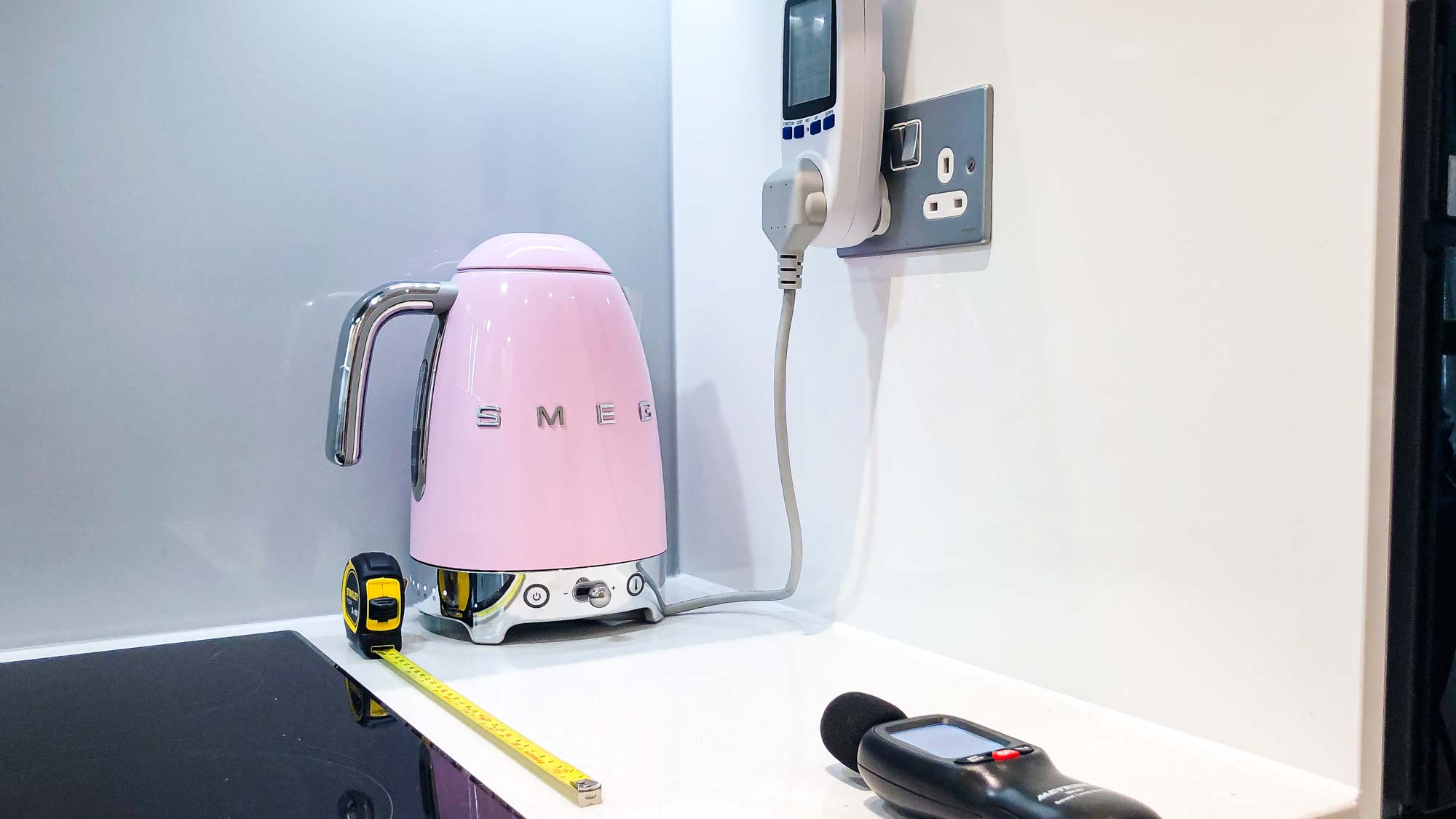 Smeg Variable Temperature Kettle on kitchen counter