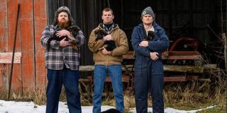Dan, Daryl and Wayne with puppies on Letterkenny Season 9