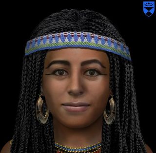 Reconstructed face of one of the mummies