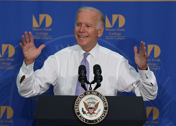 Joe Biden speaking at Miami Dade College