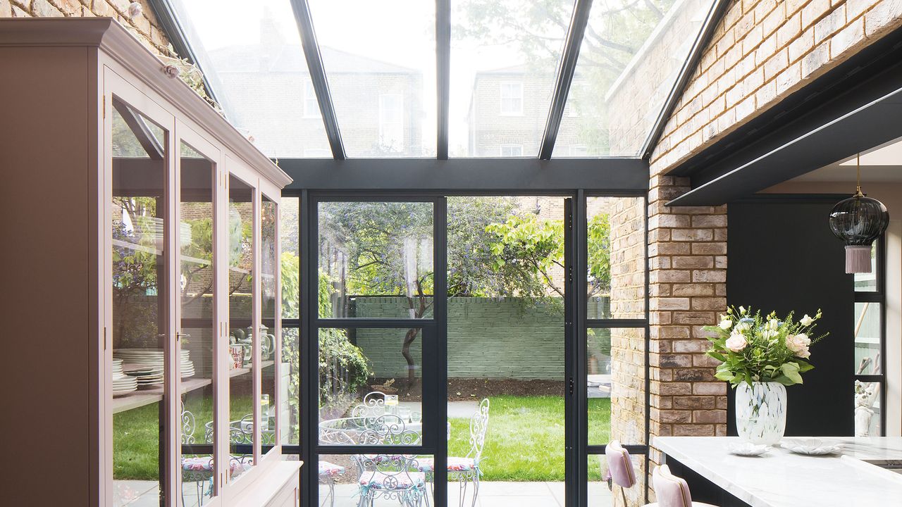 Crittal doors onto the garden and glazed roof