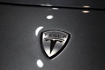 The Tesla logo 