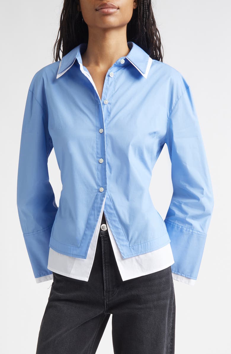 Bonnie Layered Cotton Blend Button-Up Shirt
