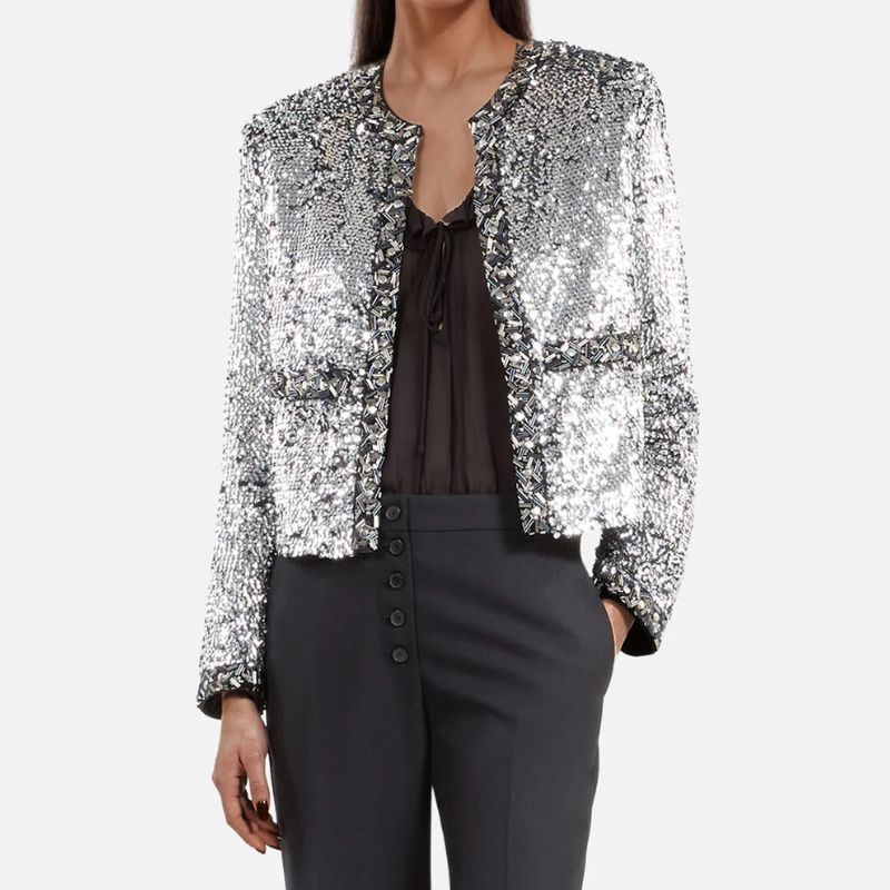 silver embellished jacket