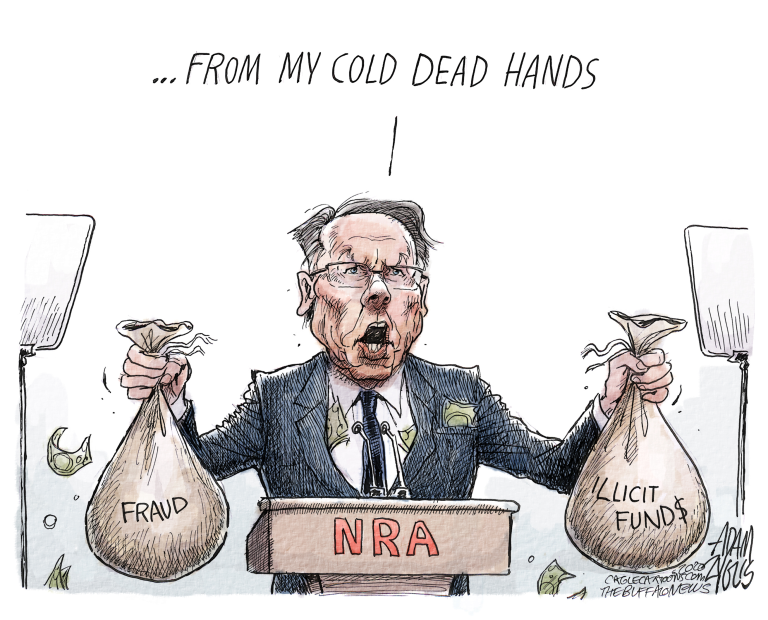 Editorial Cartoon U.S. Wayne LaPierre NRA lawsuit