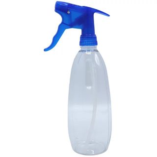 Empty spray bottle with blue top