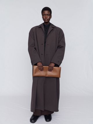 Coat in Tech Wool Gabardine