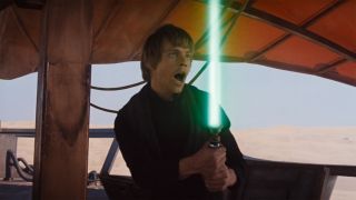 Luky Skywalker with lightsaber in Star Wars: Return of the Jedi