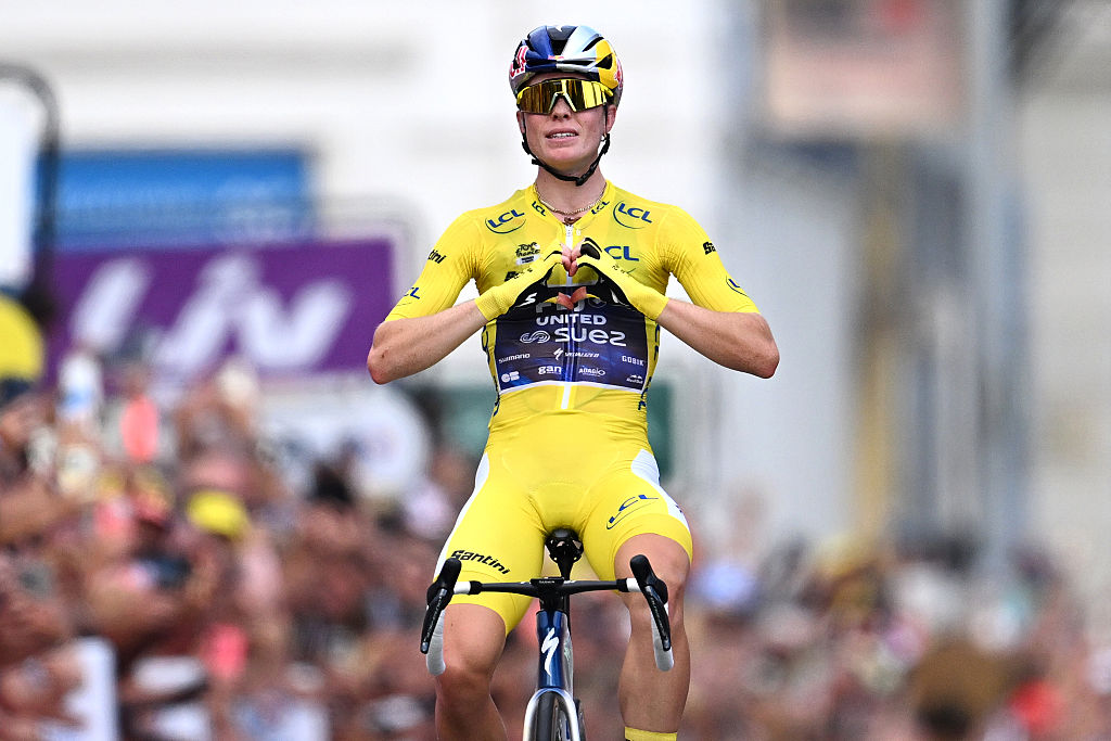 Demi Vollering(FDJ United - SUEZ) wns stage 9 and the general classification at the 2026 Tour de France Femmes avec Zwift. (Photo by Tim de Waele/Getty Images)