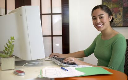 Woman at computer