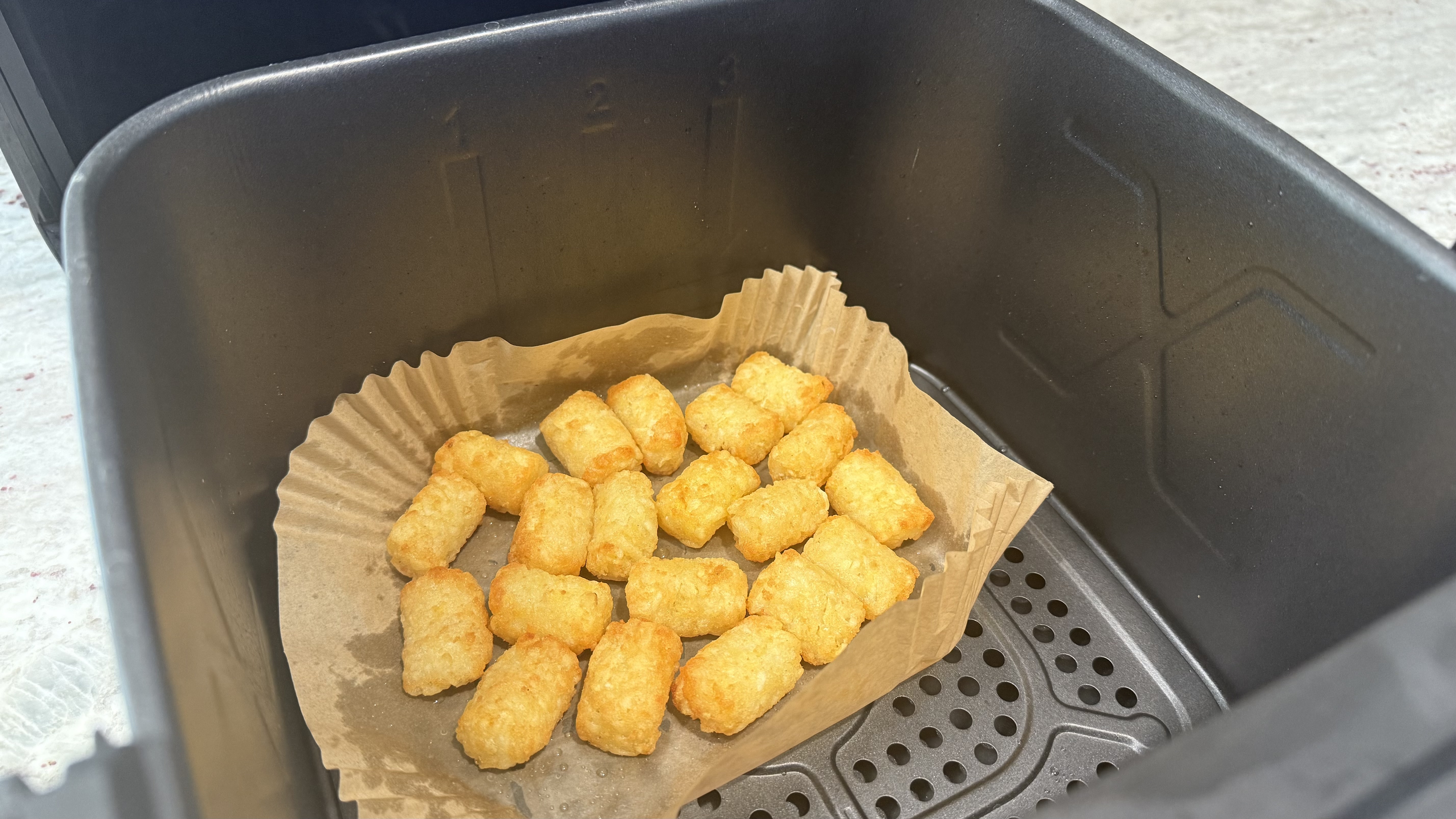 Variety of foods made while testing the Kalorik Vivid Touch air fryer