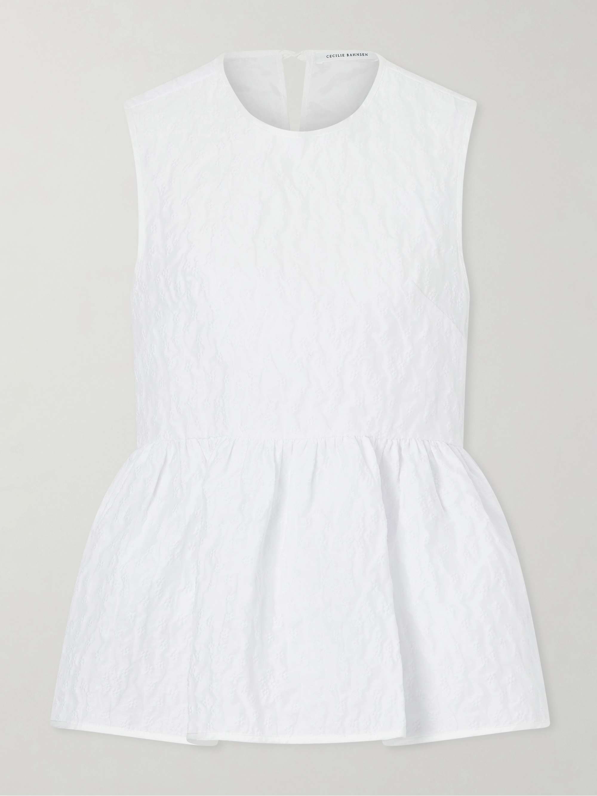 Marguerite Embroidered Cotton-Blend Cloak...Peplum Top