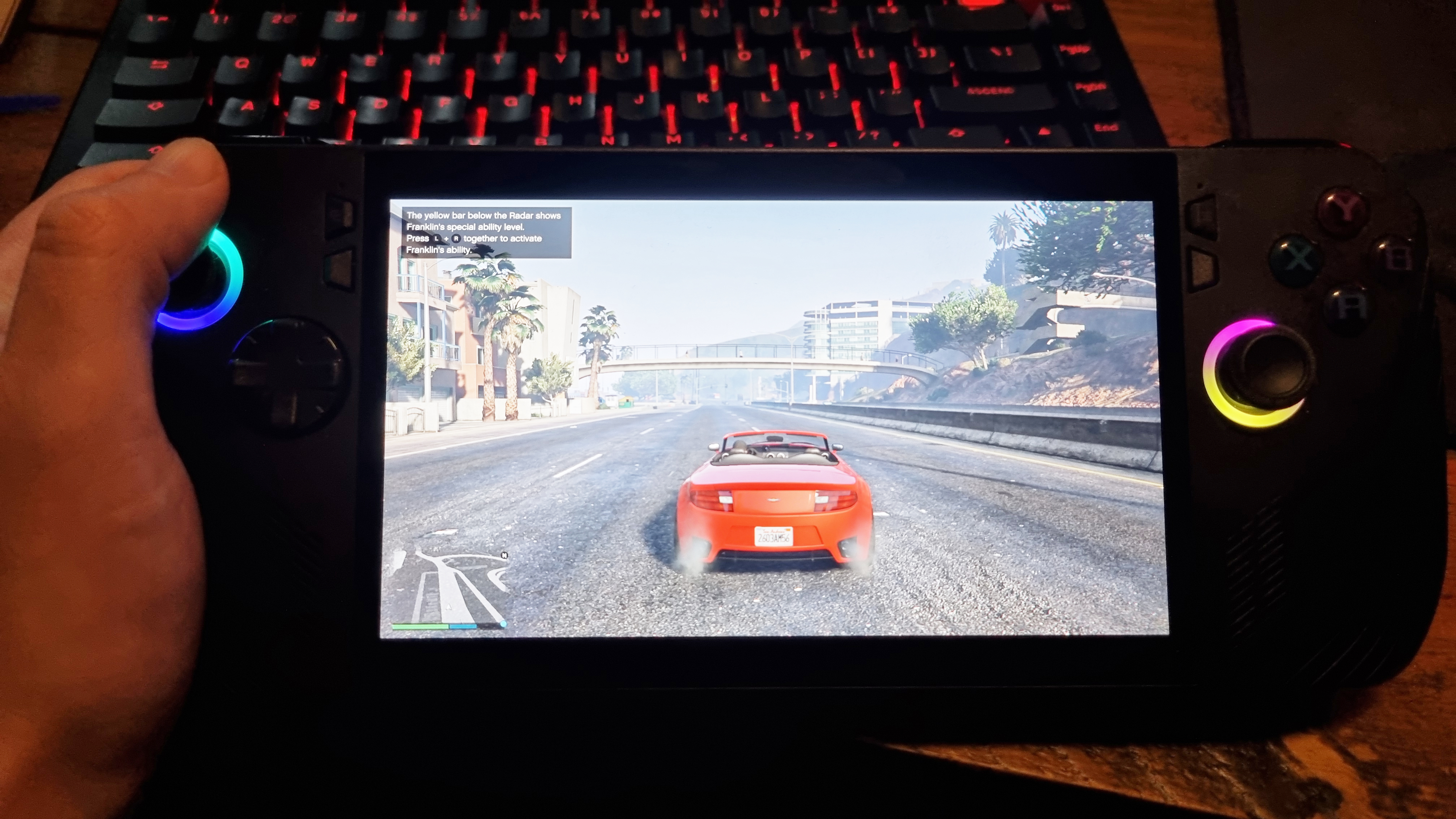 GTA 5 Enhanced running on the Asus ROG Ally X