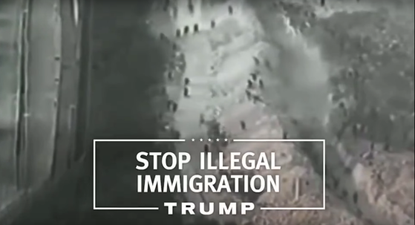 Screenshot of the footage as shown in Trump's campaign ad