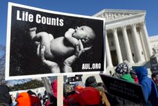A pro-life rally outside the Supreme Court.