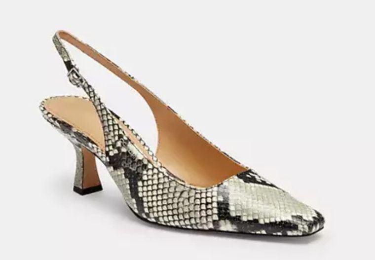 Coach, Slingback Heel With Snake Print