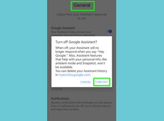 how to turn off google assistant - general