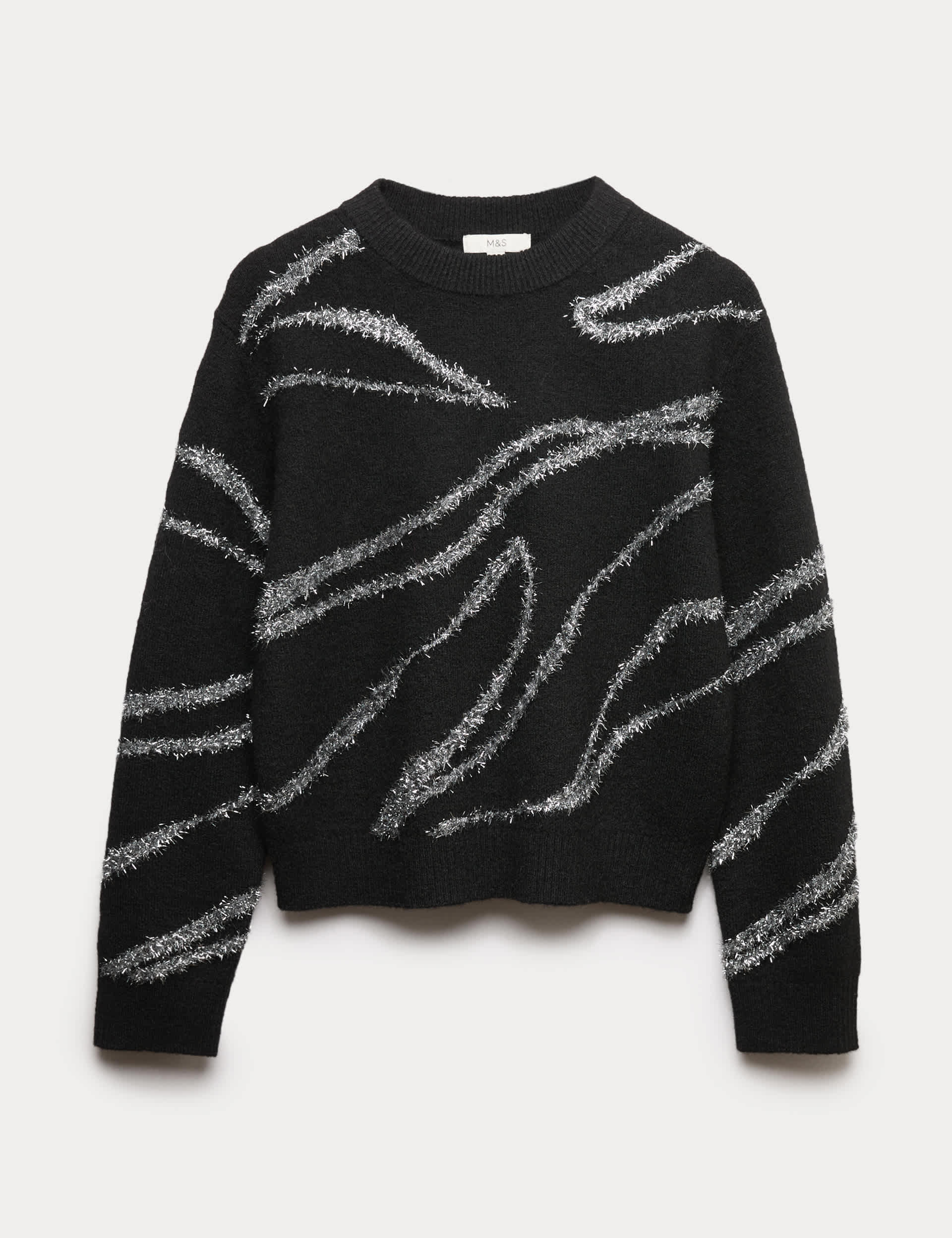 Tinsel Animal Print Jumper With Wool