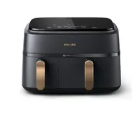 Philips 3000 Series Na352/00 9l Dual Basket Air Fryer - Charcoal Grey & Copper