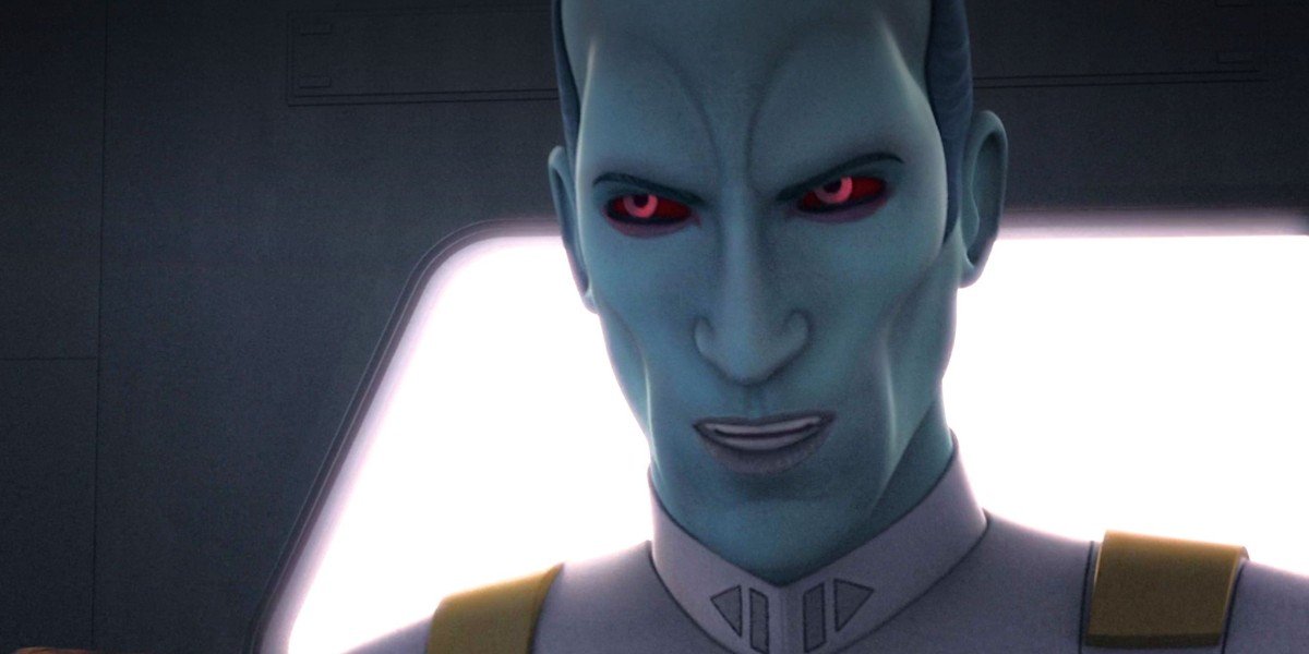 Thrawn doing an evil smile Star Wars Rebels