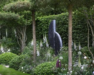 sculpture in a garden design