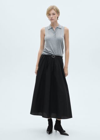 Pleated Midi Skirt