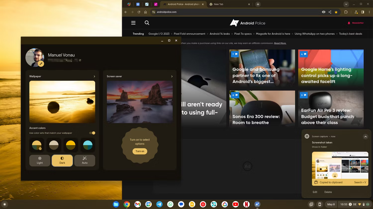 chromeos dynamic theme