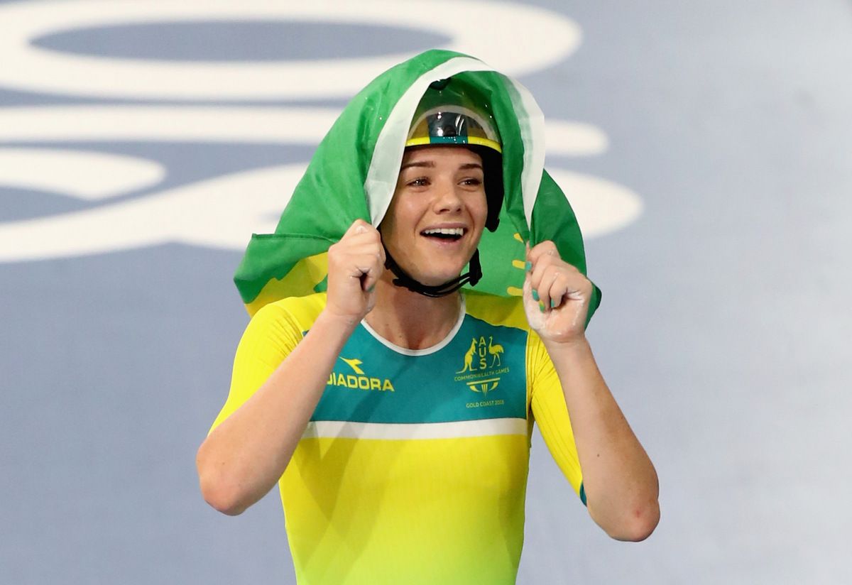 Amy Cure (Australia) can't believe she's won gold in the team pursuit