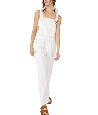 Free People Women's We the Free Ziggy Denim Overalls in Optic White