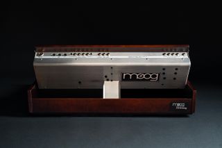 Moog Minimoog Model D synthesiser seen from the back