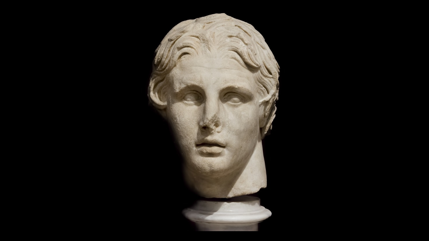 The bust of Alexander the Great at Istanbul Archeology Museum in Turkey.