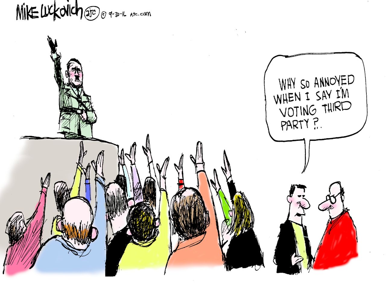 Editorial cartoon U.S. Hitler third party vote