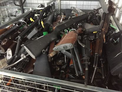 Confiscated firearms.