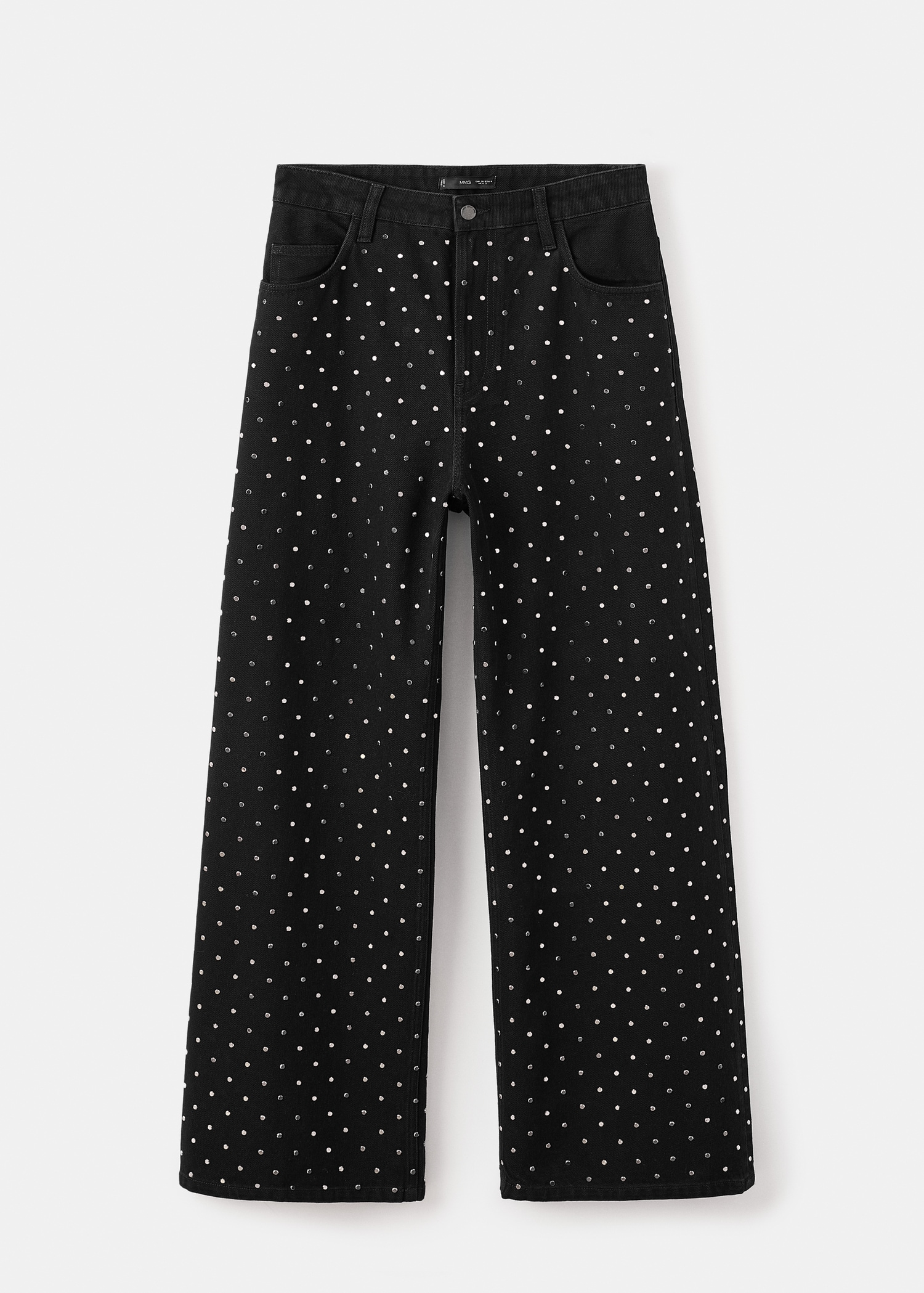 Wide-Leg Jeans With Rhinestones - Women | Mango United Kingdom