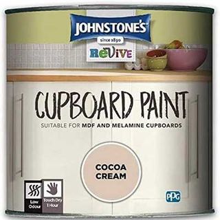 Johnstone's kitchen cupboard paint in cocoa cream