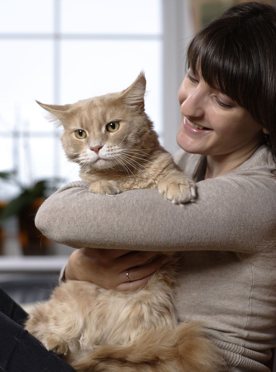 Woman with cat 