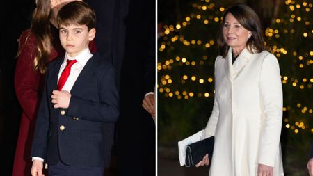 Composite of a picture of Prince Louis and a picture of Carole Middleton as they attended the 2024 Together at Christmas carol service