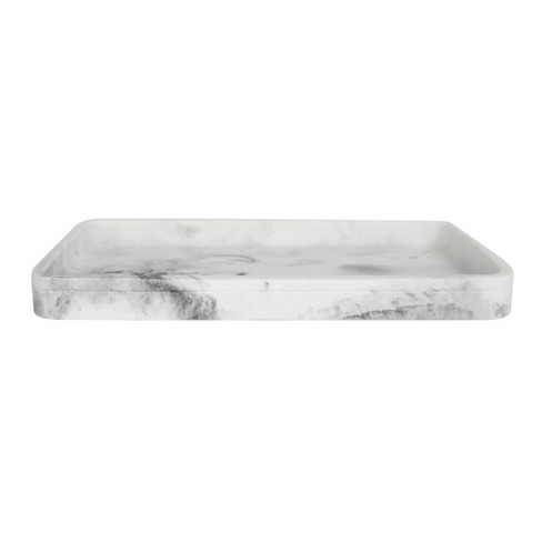 Michaelangelo Tray Marble - Moda at Home: Resin Crafted, Hand Wash, Bathroom Accessory, 10.5