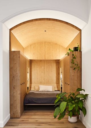 a murphy bed in a modern apartment