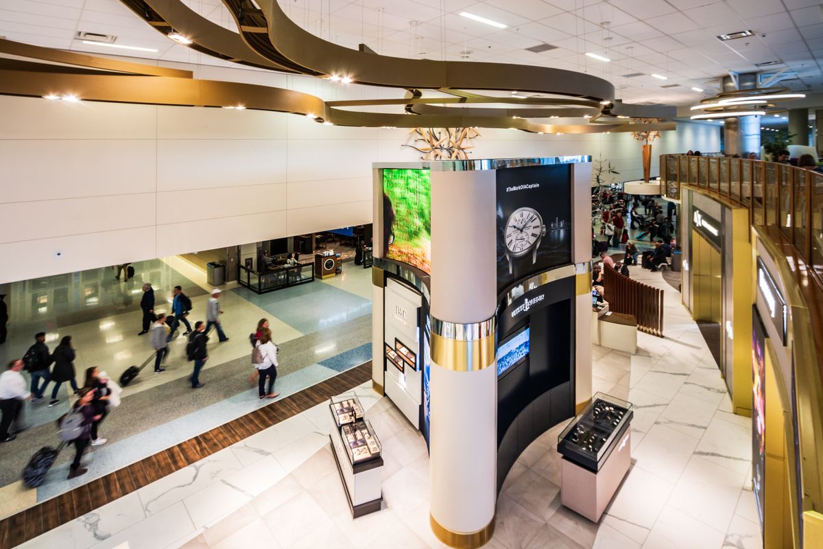 The Dallas/Fort Worth International Airport Duty Free Store and terminals utilize audio system capable of producing paging messages, live announcements and safety alerts integrated by Ford Audio-Video Systems.